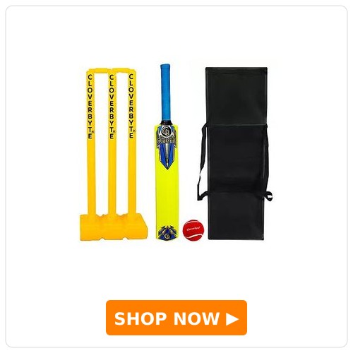 CLOVERBYTE Junior Cricket kit 5 No. Bat With Stump Tennis Ball & Cover For Junior-Blue