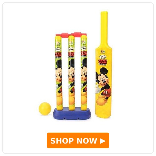 Disney Mickey Mouse Cricket Set (Stumps Color & Print May Vary)