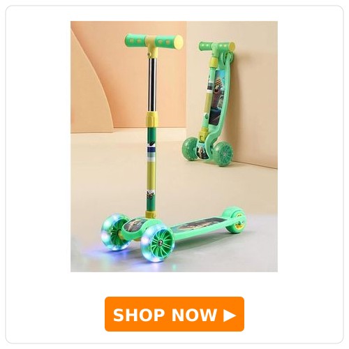 3 Wheel Kids Scooter with PU LED Wheel - Green & Yellow| Adjustable Height|Weight Capacity upto 50 Kg| Toy for 2 to 12 yrs Boys&Girls| Activity Gifting Option|Compact Fold|Lean-to-Steer