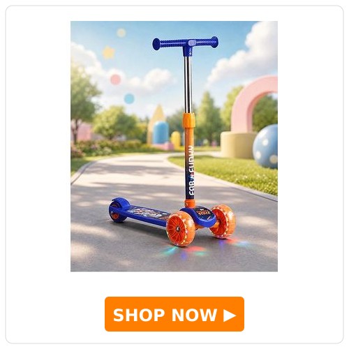 3 Wheel Kids Scooter with PU LED Wheels - Dark Blue| 4-Level Adjustable Height|Weight Capacity upto 50 Kg|Toy for 2 to 12 yrs Boys&Girls| Activity Gifting Option|Compact Fold|Lean-to-Steer