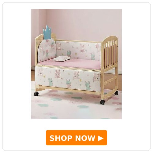 Furnifest Hemi Cot 5 in 1 Convertible Baby Cot with Rocking Function| Parent Bed Attachment |Wheels with Lock | Study Table | Beautiful Mosquito Net | Non-Toxic Finish - Beige