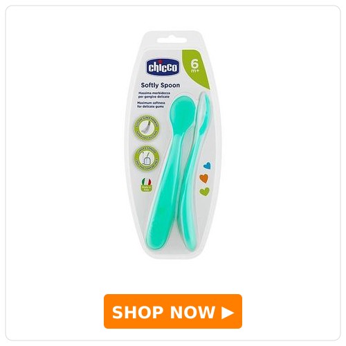 Chicco Soft Silicone Spoon Pack of 2 - Green