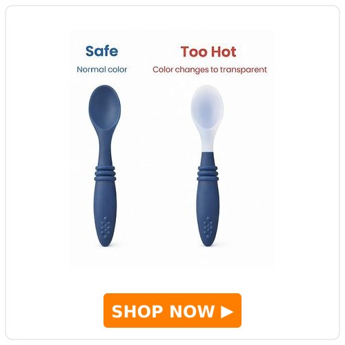 Babykins Colour Changing Feeding Spoon | Heat-Sensitive Spoon Turns Transparent When Food Is Hot | 100% Food-Grade Silicone | Soft, Gentle on Gums | BPA-Free Baby Weaning Spoon for 6+ Months