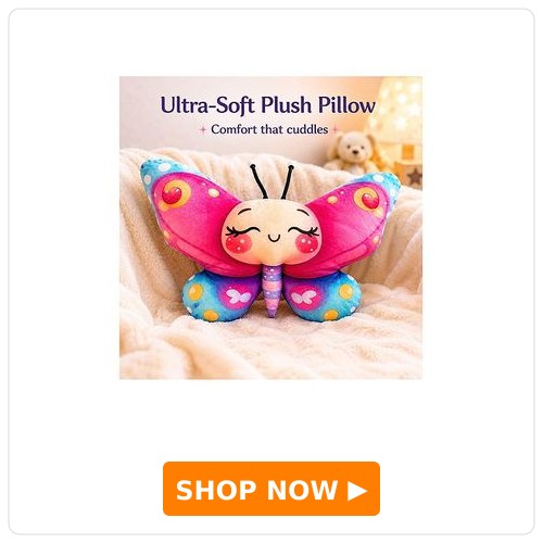 NeonateCare Neonatecare Butterfly Soft Toy Pillow | Ultra-Soft Plush Baby Pillow | Non-Toxic & Gentle for Kids - Butterfly Pillow Pink