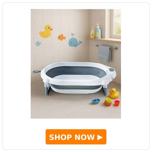 Babyhug Foldable Baby Bath Tub with Drain Plug Babyhug Foldable Baby Bath Tub with Drain Plug