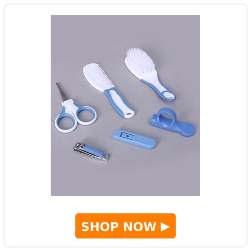 Fab N Funky 6-Piece Baby Grooming Kit Fab N Funky 6-Piece Baby Grooming Kit with Comb, Brush & Nail Care Essentials Blue | Soft Bristles, Rounded Teeth| Nail Clipper | Nai Scissor | Safe | Rounded Edges |