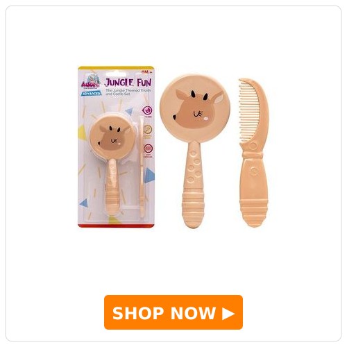 Adore Jungle Fun Themed Baby Brush & Comb Set - Cream