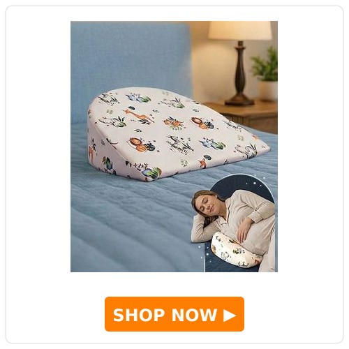 Bonfino Premium Memory Foam Pregnancy Wedge Pillow African Safari Print - Green and White