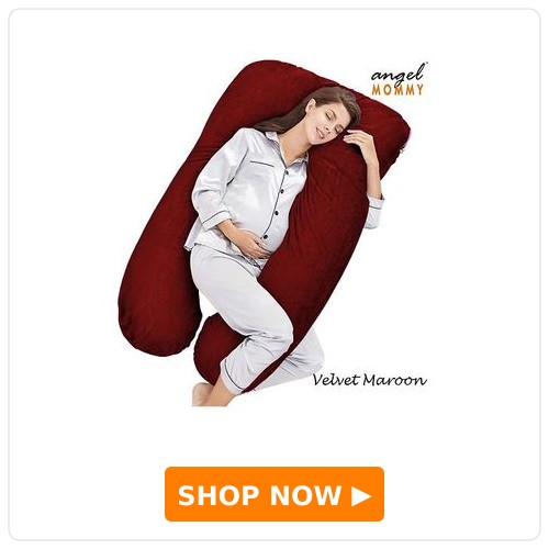 Angel Mommy Luxurious Imported Velvet U Shape Pregnancy Pillow - Maroon
