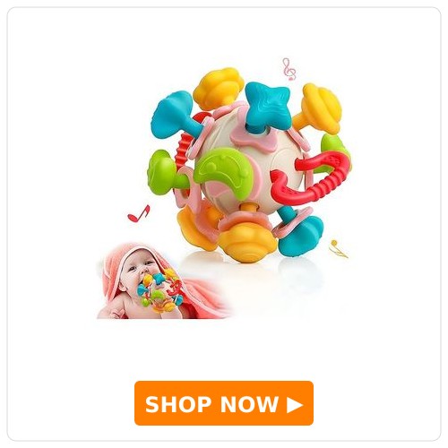 NEGOCIO Teething Toys Babies Soft Chewable Baby Teether Toys Safe Baby Sensory Toys Rattles & Montessori Toys Teething Relief- Pack of 1- MULTICOLOR