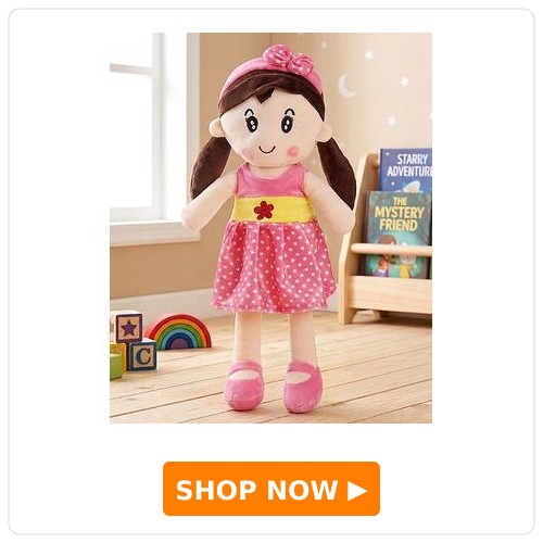 Babyhug Premium Elle Candy Doll | Cuddle and Huggable Soft Toy with Removable and Washable Dress | Plush Toy Safe and Fun Gift for Kids | BIS Certified | Spark Imaginative Play | Pink-Height 45 cm