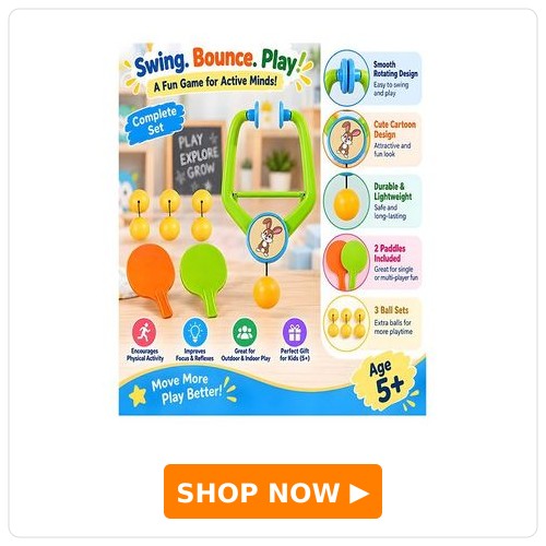 NEGOCIO Portable Ping Pong Ball Set with Ping Pong Balls & Paddle,Indoor Games, Parent Child Interaction Toy- PACK OF 1- GREEN