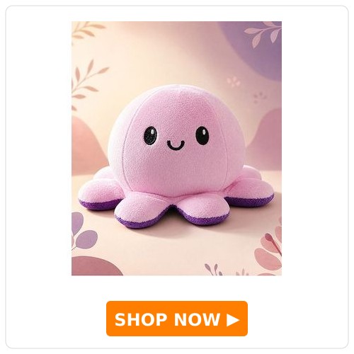Babyhug Octopus Reversible Soft Toy Babyhug 12 cm Octopus Plush Reversible Soft Toy - | Toddler Gifting for Boys & Girls | Stuffed Animal | Baby Safe | Cuddle & Travel Partner | Super Soft Fabric