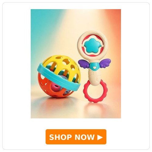Babyhug Baby Rattle & Theether Set Babyhug Baby Rattles Pack of 2 | Bright Colors & Sounds|Promotes Motor Skills & Sensory Development|Fun & Engaging Toy|Safe, Non-Toxic|Improves Grasping Skill| Ideal Gift for 3+ Months | BIS Certified