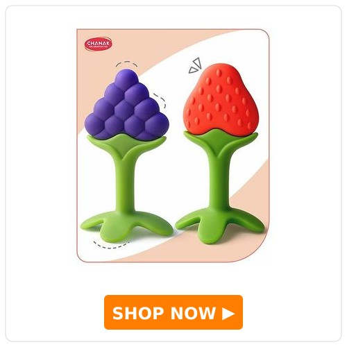 Aditi Toys Baby Silicone & Fruit Teether Set Aditi Toys Baby Silicone Teether & Fruit Teether Pack of 2 - Multicolour