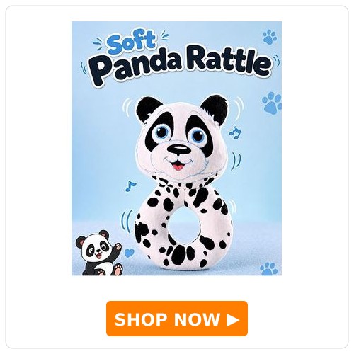 Babyhug Soft Panda Face Rattle Toy Ring Babyhug Soft Panda Face Rattle Toy Ring