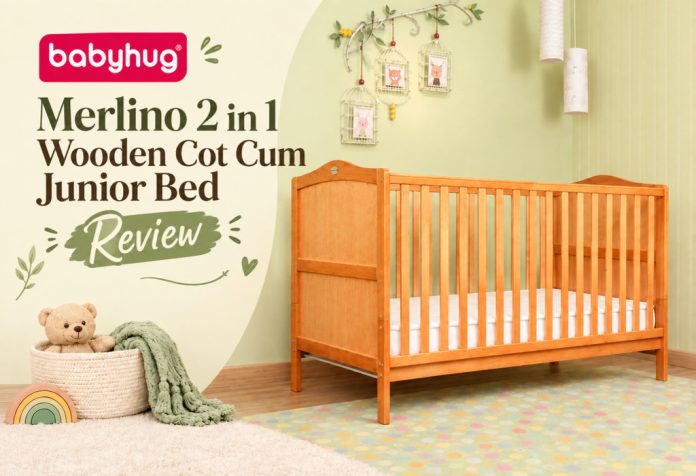 Babyhug Merlino 2 in 1 Wooden Cot Cum Junior Bed