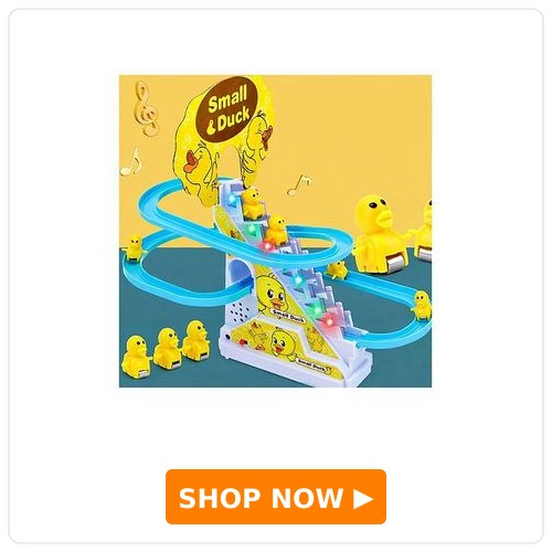 Yamama Musical Duck Track Slide And Climb Stairs Toy YAMAMA Musical Duck Track Slide and Climb Stairs Toys with 3 Duck - Multicolor