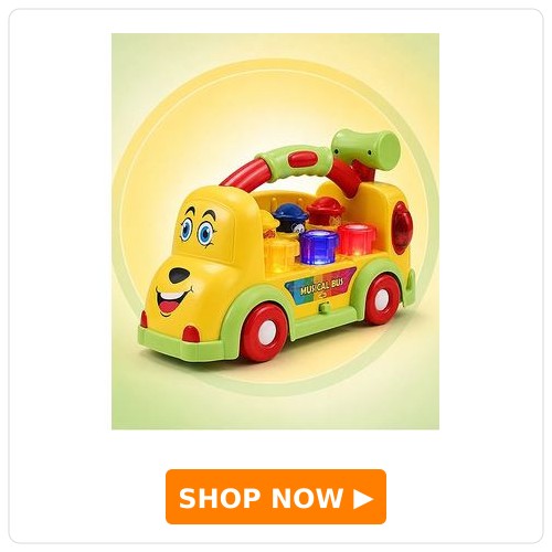 Babyhug Whack-A-Mole Learning School Bus Interactive Musical Toy Babyhug Whack-A-Mole Learning School Bus