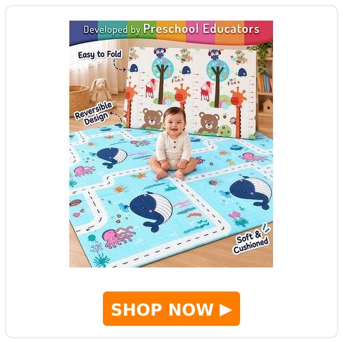 Intelliskills Extra Large Reversible Jungle Animals & Ocean Life Play Mat 