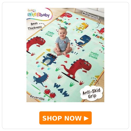 Intellibaby Premium Dino Discovery Crawling Play Mat 