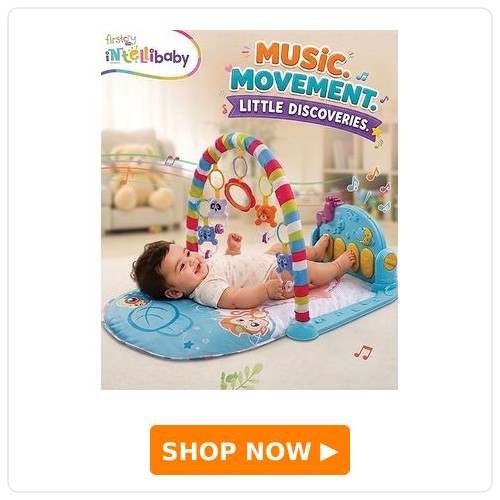 Intellibaby Premium Piano Play Mat Multi-Sensory Baby Activity Gym Intellibaby Premium Piano Play Mat | Multi-Sensory Baby Activity Gym with Kick Piano, Hanging Toys, Mirror & Soft Play Mat | Music, Movement & Early Motor Skills | BIS Certified | For Gifting