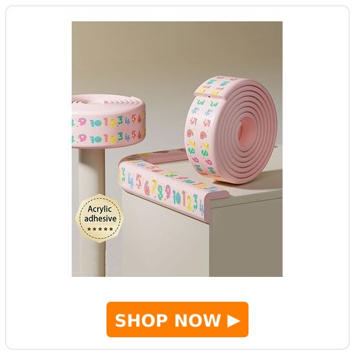 Fab N Funky Numericals Printed Edge Guard Numericals Printed Edge Guard for Babies 2 Metre Flat Cushion Strip for Table & Furniture Protection