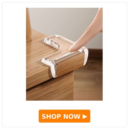 Fab N Funky L-Shape Corner Guards L Shape Corner Guards Transparent Table Edge Protectors - Pack of 12