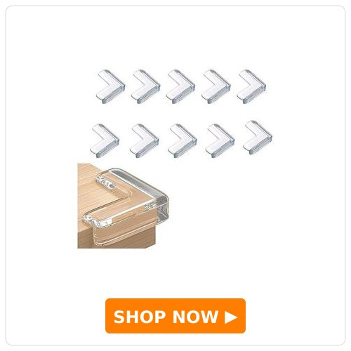 BabySafeHouse Furniture Corner Guard BabySafeHouse Furniture Corner Guard for Baby Proofing, Pre-Taped Corner Protectors -Transparent (Pack of 10-L Shape)