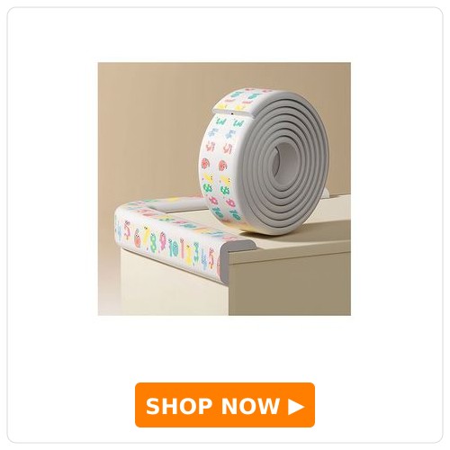 Kiddough Baby Proofing Flat Edge Protector KidDough Baby Proofing Printed Flat Edge Protector - 2 Meters Safety Strip, Furniture, Dense Edge Guard for Kids Safety, Shock Absorbant Edge Protector, Baby Safety Products (Numbers)