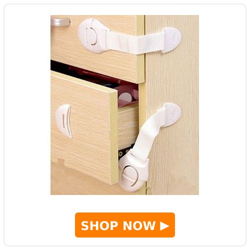 Fab N Funky Multipurpose Safety Child Proof Cabinet & Drawer Locks Multipurpose Safety Child Proof Cabinet & Drawer Locks Set of 10 - White