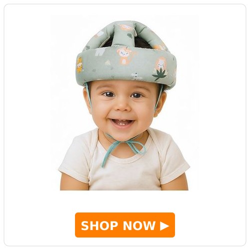 Kiddough Head Protector for Baby Kiddough Head Protector for Baby Safety | Baby Safety Helmet | Proper Air Ventilation for Kids and Toddlers | Secure, Fit & Comfort Lightweighted Helmet (Animal Print)