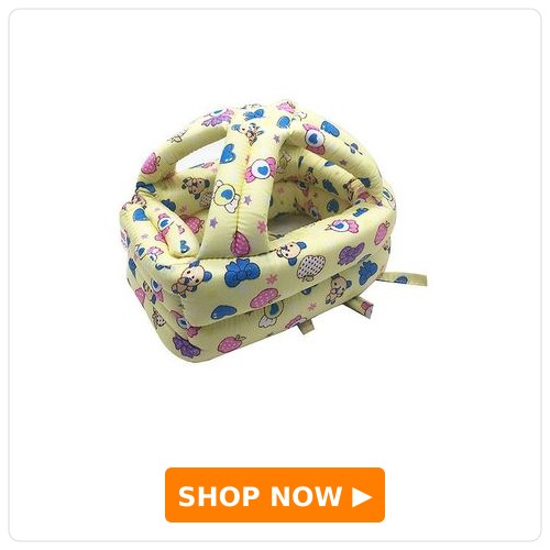 Syga Adjustable Cushioned Baby Safety Helmet Syga Adjustable Cushioned Baby Safety Helmet Beer Print - Yellow