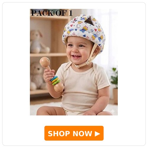 Boxot Impex Adjustable Cushioned Baby Safety Helmet BOXOT IMPEX Adjustable Cushioned Baby Safety Helmet (color may vary) H -2