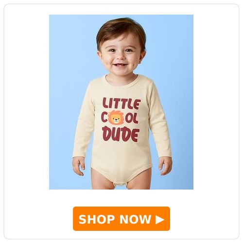 Little Cool Dude Full-Sleeve Onesie Babyoye 100% Cotton Interlock Knit Full Sleeves Onesie with Little Cool Dude Print - Cream