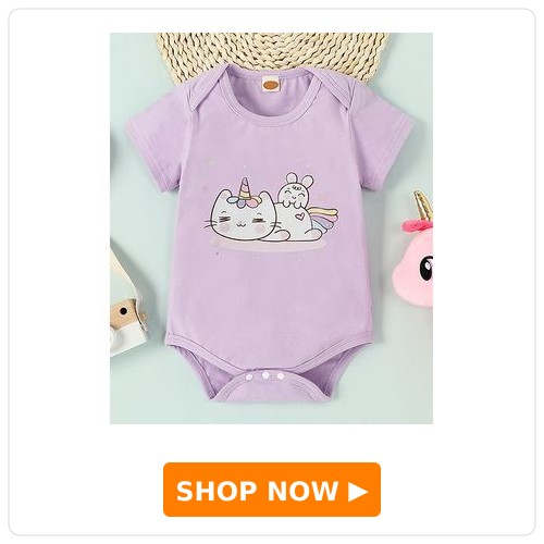 Kookie Kids Half Sleeves Onesie Kitty Print - Purple