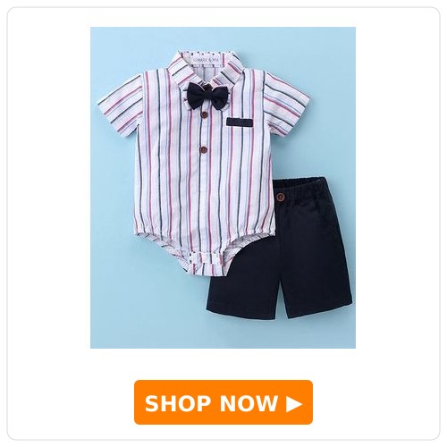 Striped Party Onesie with Shorts & Bow 