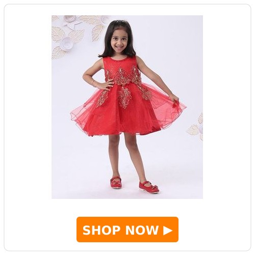 Mark & Mia Sleeveless Party Wear Frock Mark & Mia Sleeveless Party Wear Frock Pearl Embellishment - Red