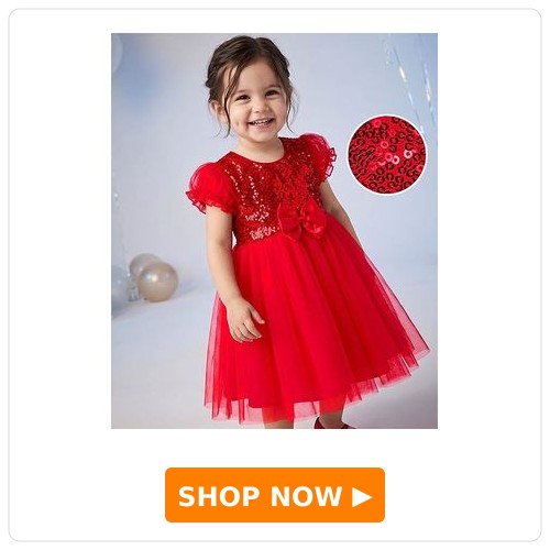 Babyhug Woven Puffed Sleeves Party Dress Babyhug Woven Solid Puffed Sleeves Party Dress Sequin Detailing with Bow - Red