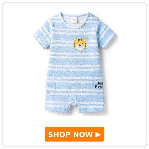 Striped Romper with Tiger Print