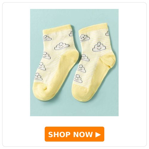 Ankle Socks with Stripes & Cloud