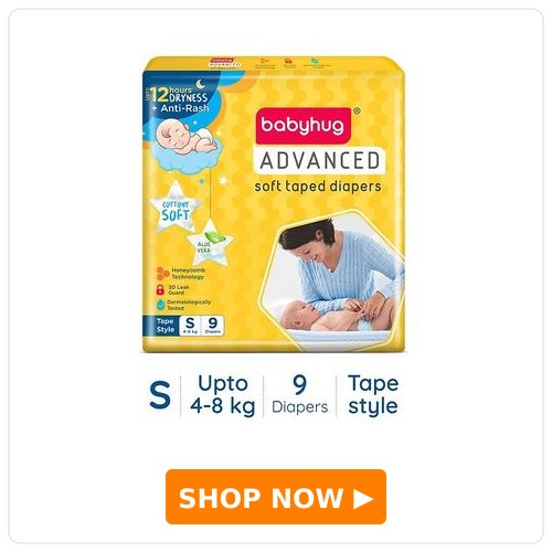 Babyhug Advanced Tape-Style Diapers Babyhug Advanced Tape Style Diapers Small Size - 9 Pieces