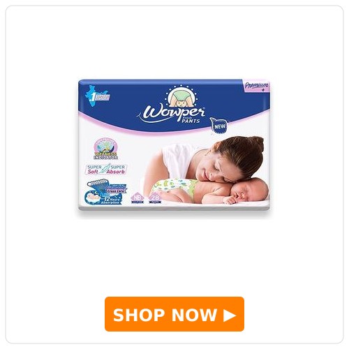 Wowper Baby Pant-Style Diapers Wowper Baby Pant Style Diaper with 3D Diamond Cross Core New Born Size (NB) - 28 Pieces