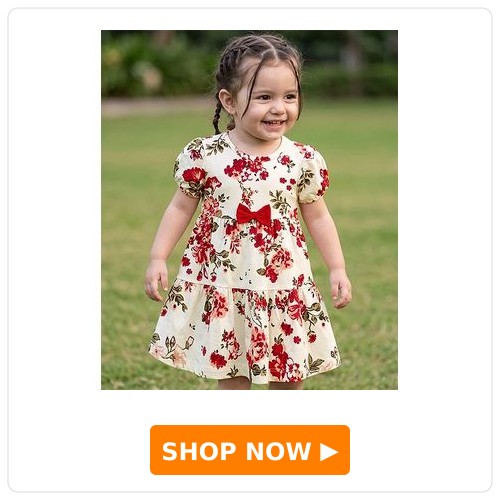 Babyhug Cotton Knit Fit And Flare Dress with Floral Print Babyhug Cotton Knit Fit And Flare Dress with Floral Print