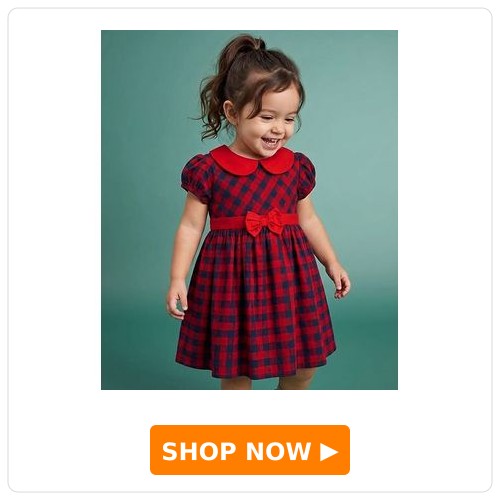 Babyhug Half Puffed Sleeves Checked Frock Babyhug Half Puffed Sleeves Checked Frock