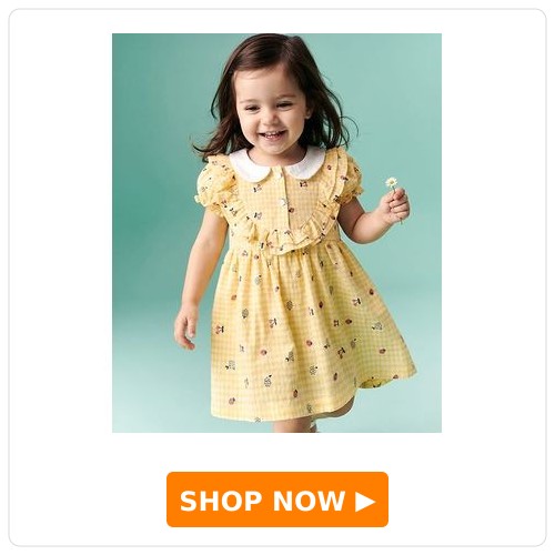 Babyhug Floral Print Frock with Half Sleeves Babyhug Floral Print Frock with Half Sleeves
