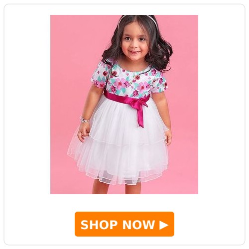 Babyhug Frock with Floral Print 