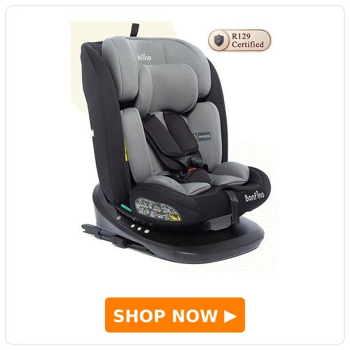 Bonfino Pro Shield R129 iSize Isofix Convertible Car Seat, ISOFIX system, Memory Foam Headrest, 360-degree Rotatable Seat| Reclining Seat| Shock Resistant Foam| Adjustable Head-rest